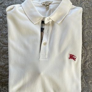 White Burberry polo